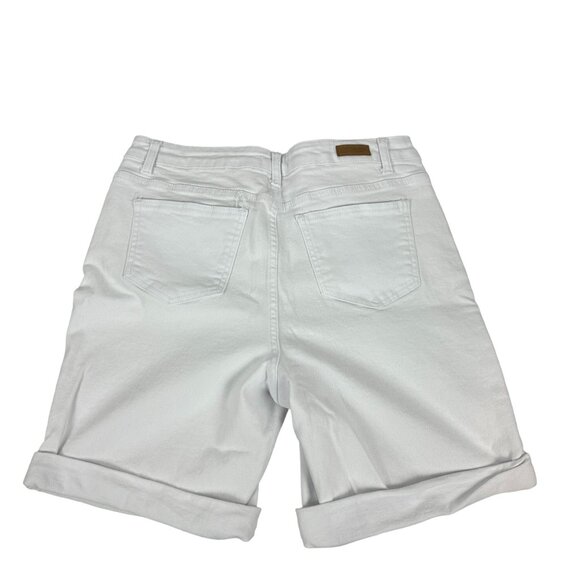 Bleu Womens White Denim Bermuda Shorts Size 10 Cotton/Spandex Blend - Picture 2 of 6